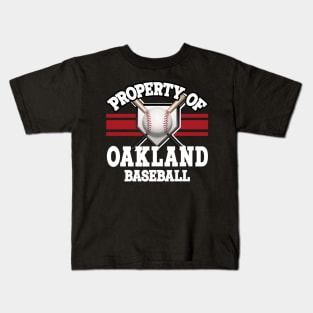 Proud Name Oakland Graphic Property Vintage Baseball Kids T-Shirt